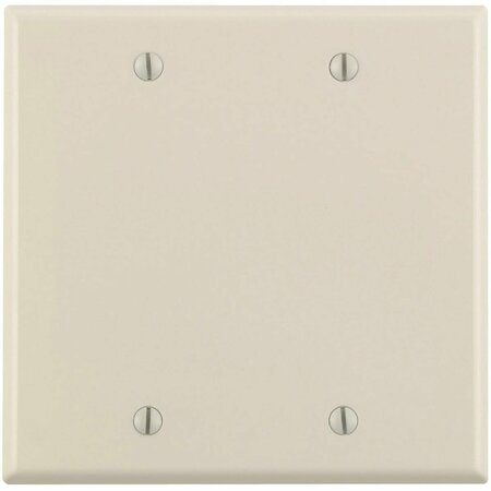 LEVITON 2-Gang Standard Thermoset Blank Wall Plate, Light Almond 000-78025